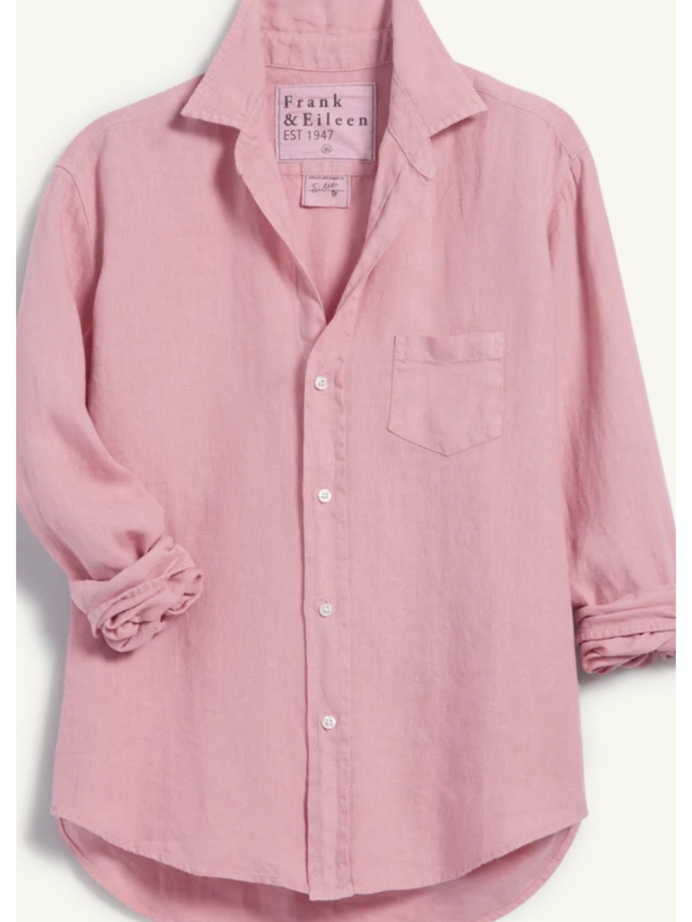 Frank & Eileen Dusty Pink Linen Button-Down Shirt